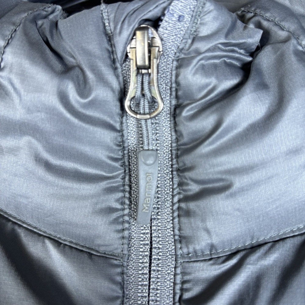 Marmot 800 Fill Down Puffer Jacket Mens Large Gray Full Zip Goose Down Coat - Picture 13 of 14